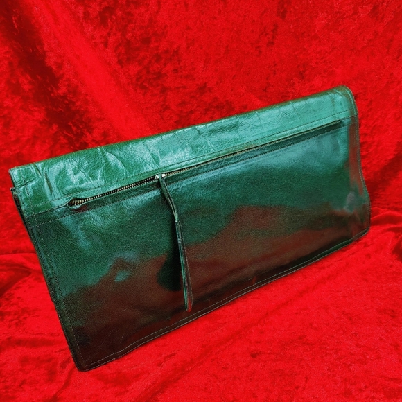 Vintage Clutch Bottega Veneta Authentic Green Leather - Picture 4 of 11